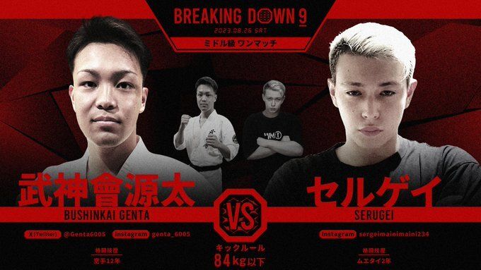 ブレイキングダウン9のオッズ (武神會源太 vs. セルゲイ)