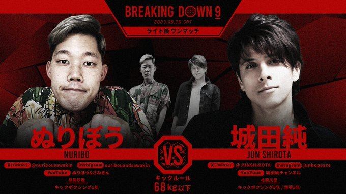 ブレイキングダウン9のオッズ (ぬりぼう vs. 城田純)