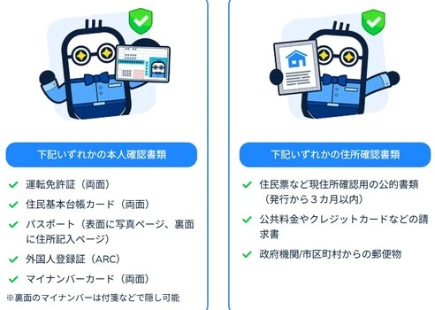 コニベットの本人確認で必要な書類